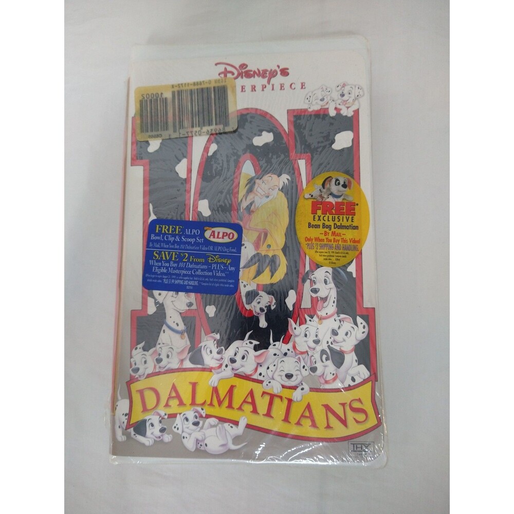 Vintage Walt Disney 101 Dalmatians VHS Masterpiece Collection Clamshell Sealed